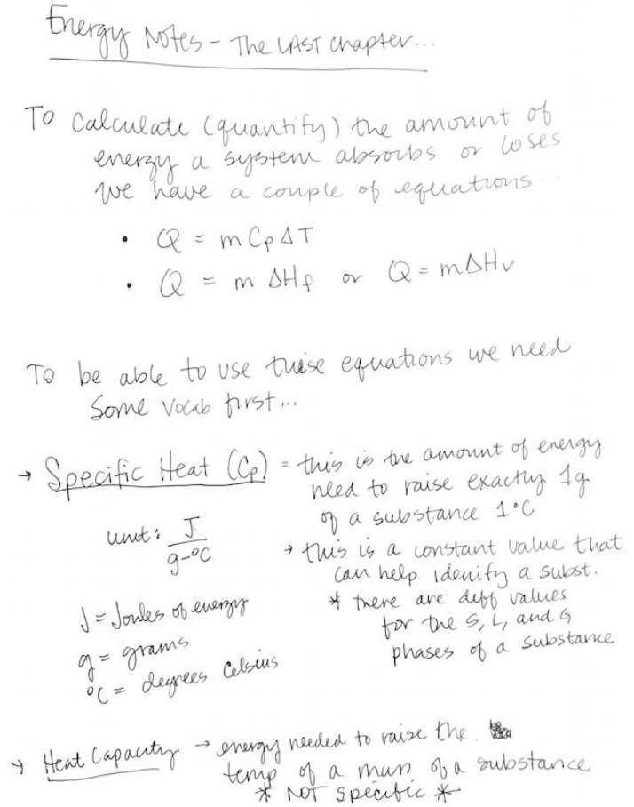 Notes on Energy
