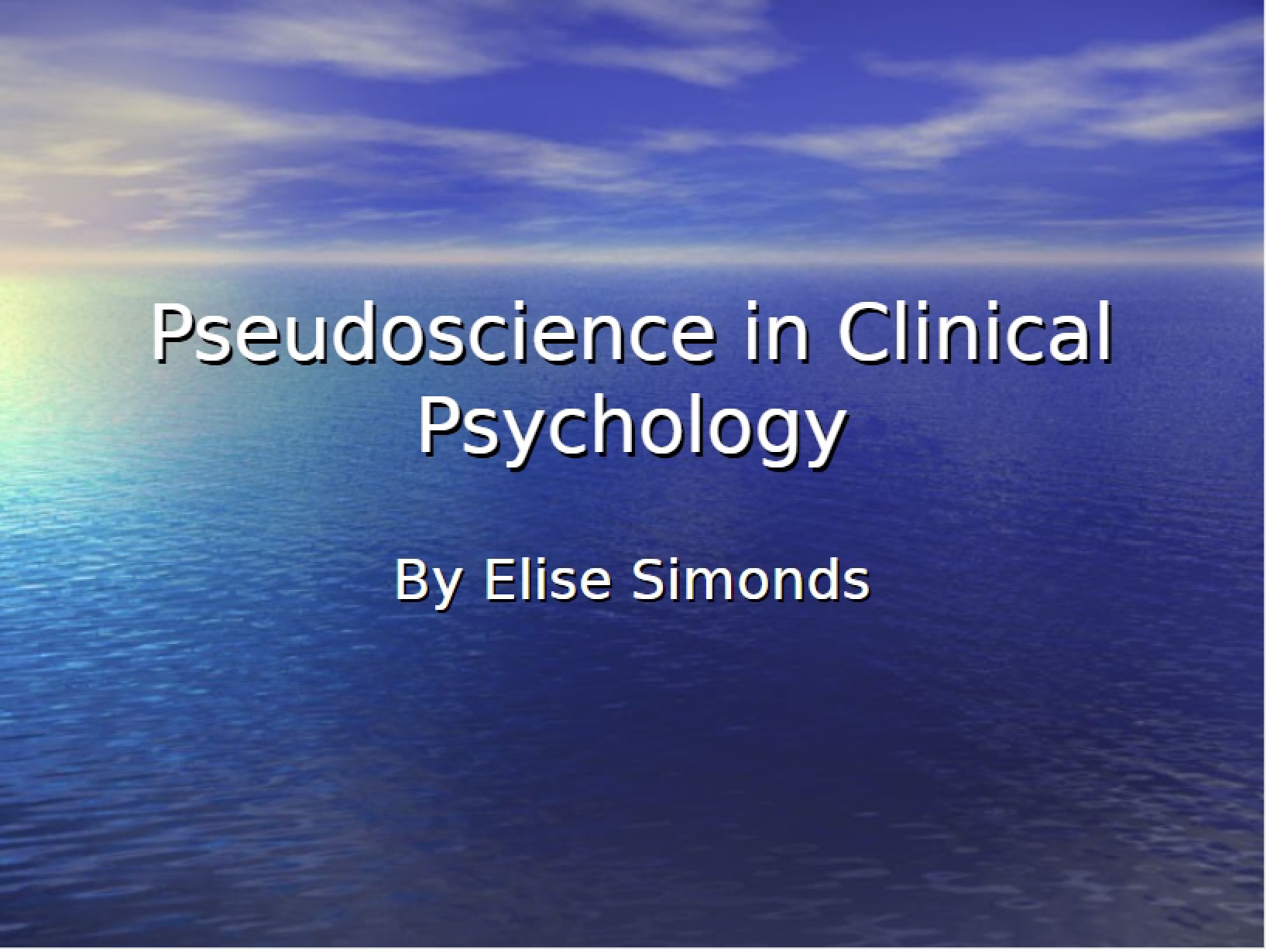 Clinical Psychology Pseudoscience