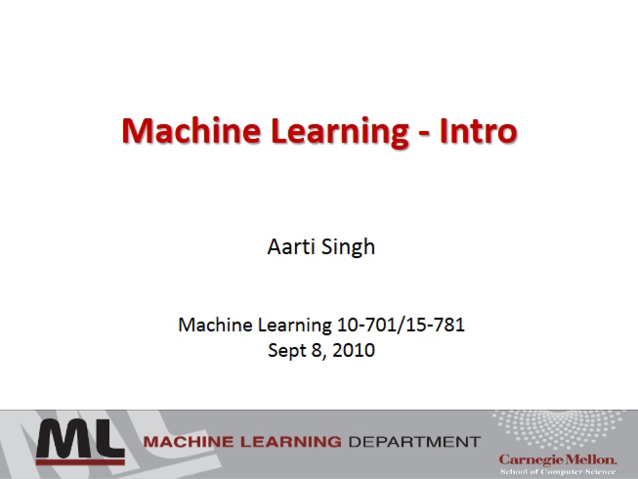 General Machine Learning Lecture Overview