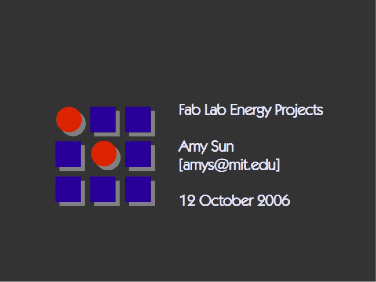 Energy Projects for Fab Lab