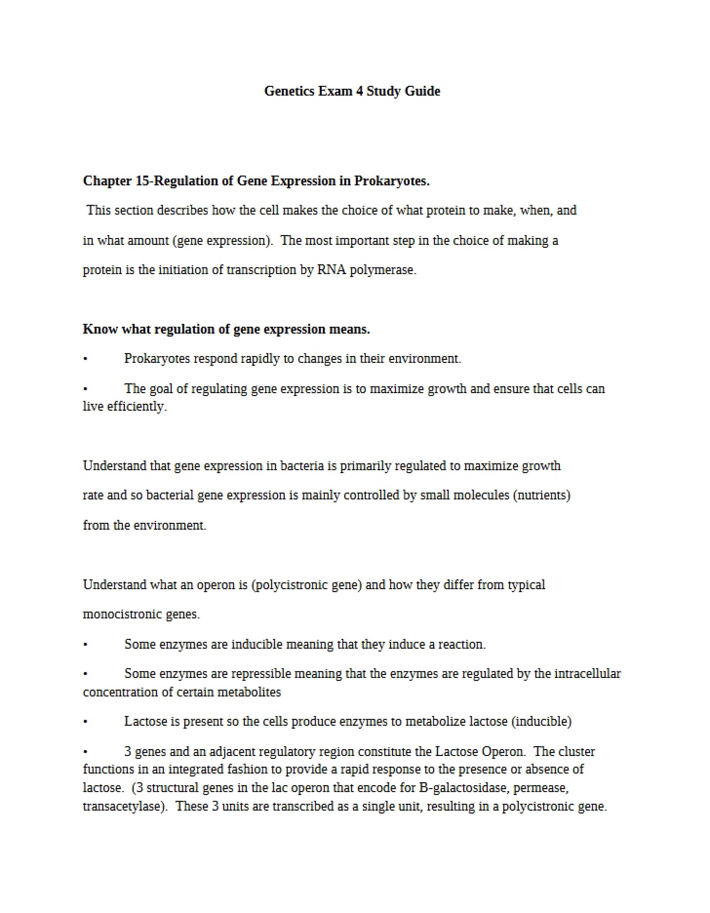 Genetics Course Material