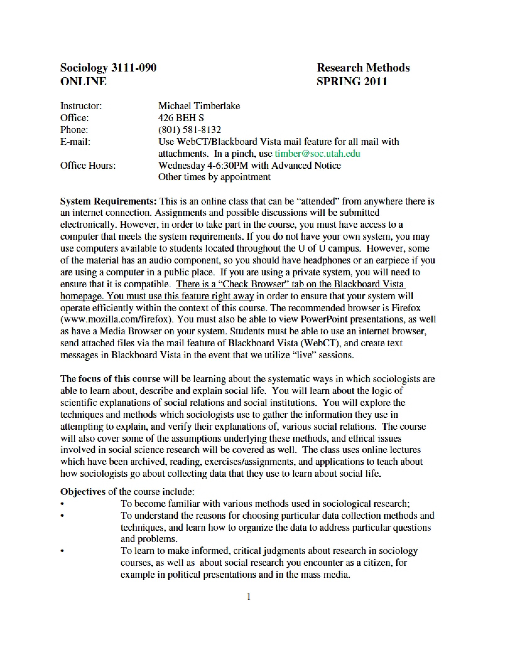 Syllabus for Sociology 3111