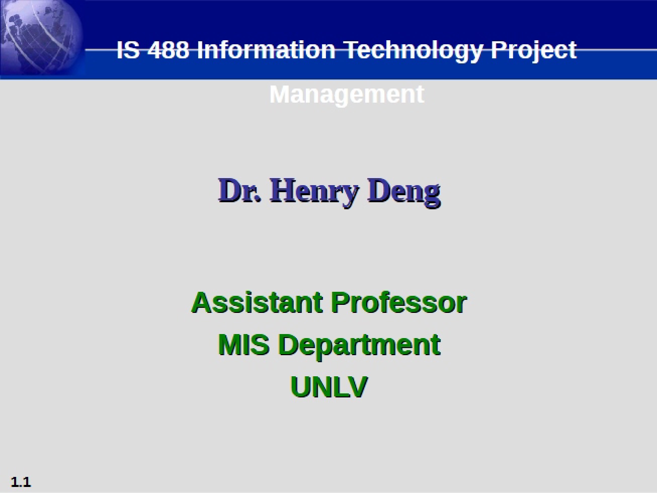 IT Project Management Course Overview