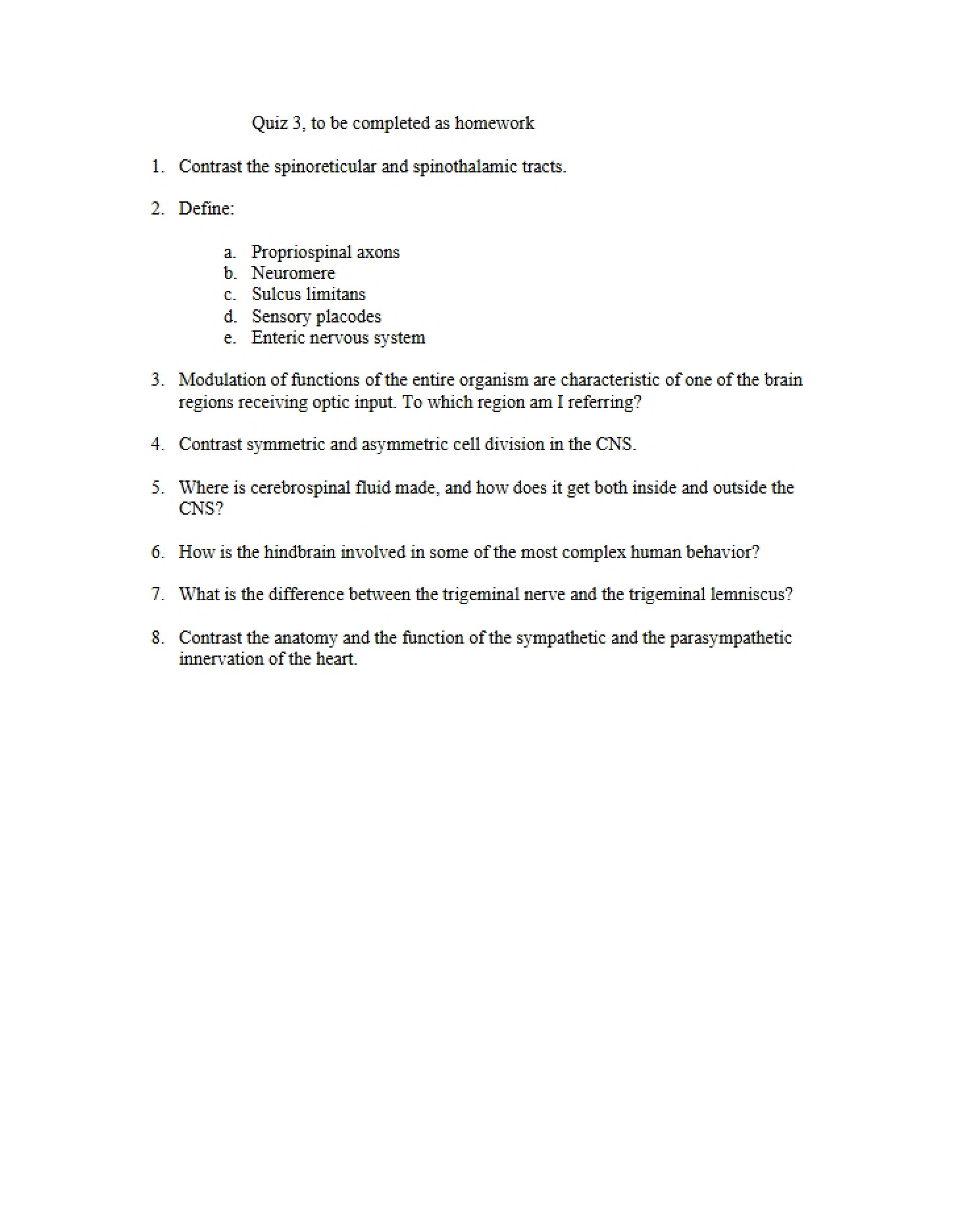 Quiz Number 3