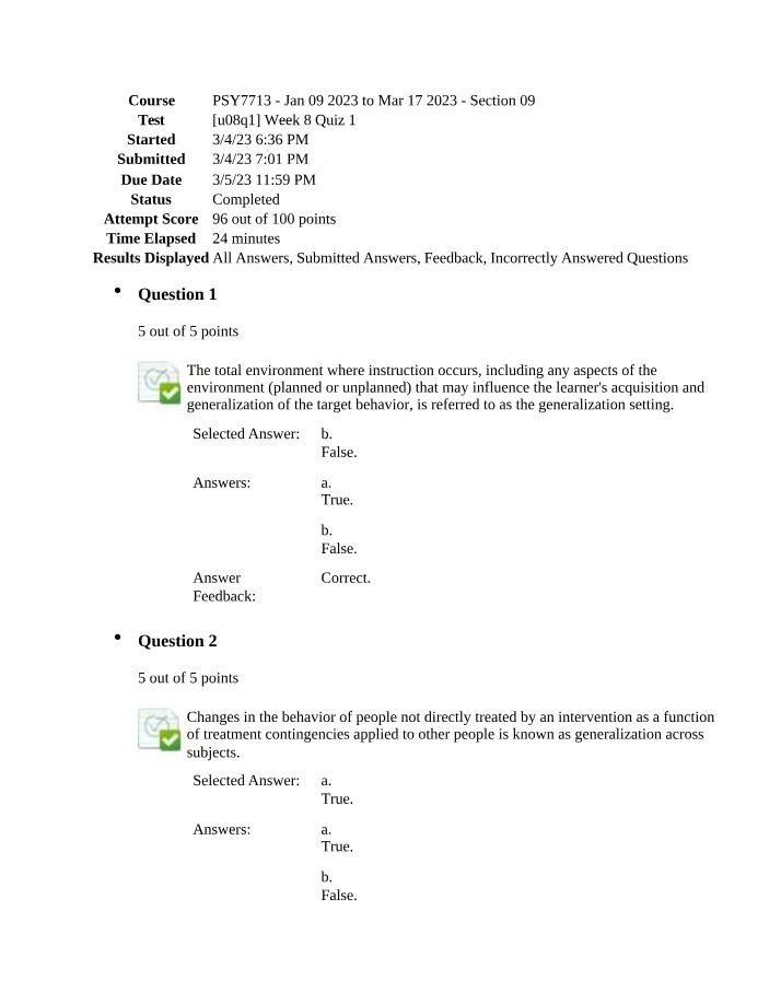 Generalization in Behavior Analysis - Key Concepts
