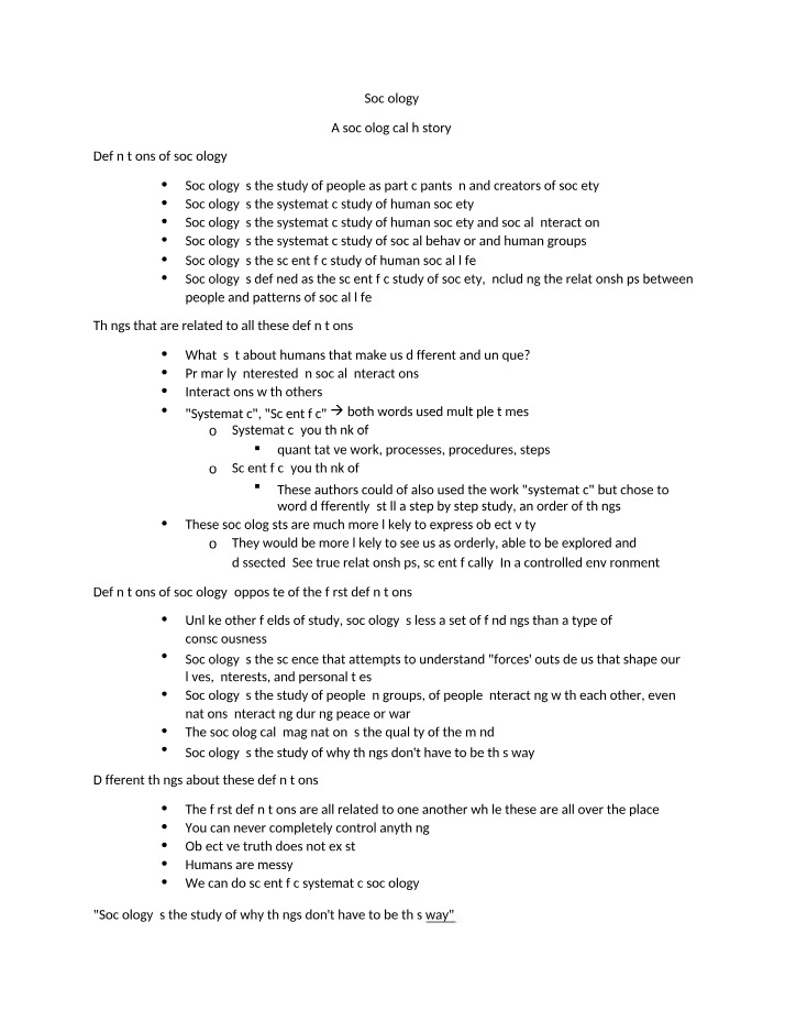 History of Sociology