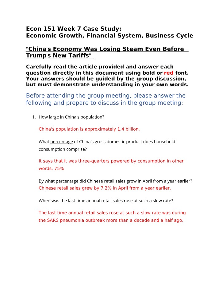 Week 7 Case Study - China's Economy and Tariffs