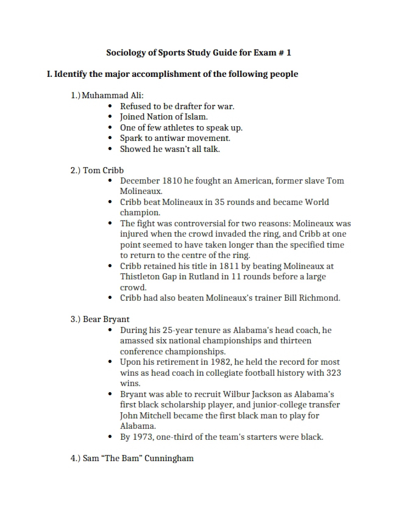First Exam Study Guide