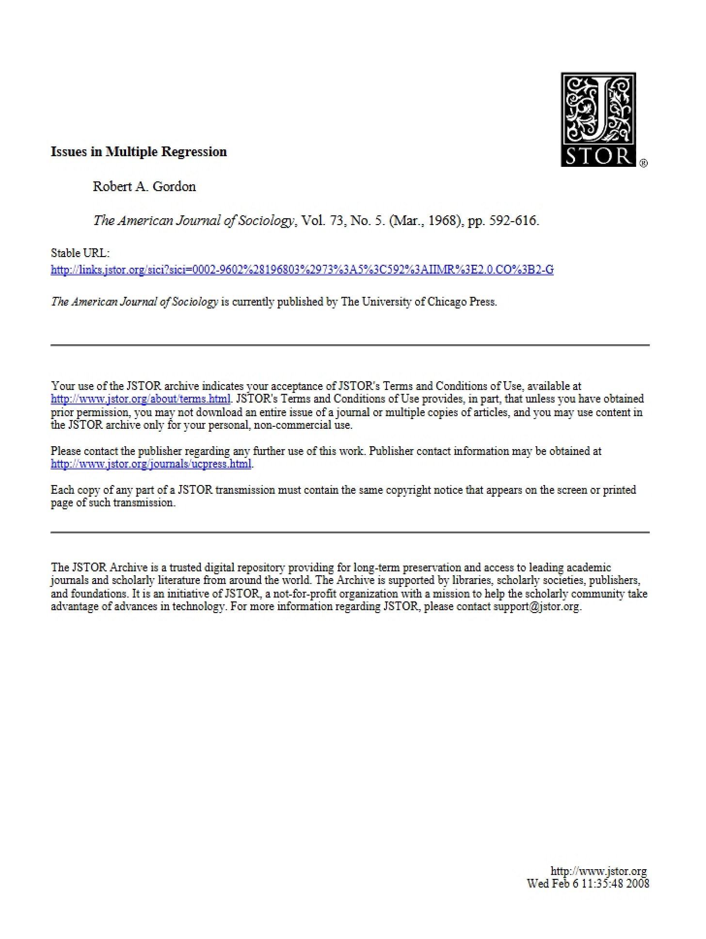Multiple Regression Issues