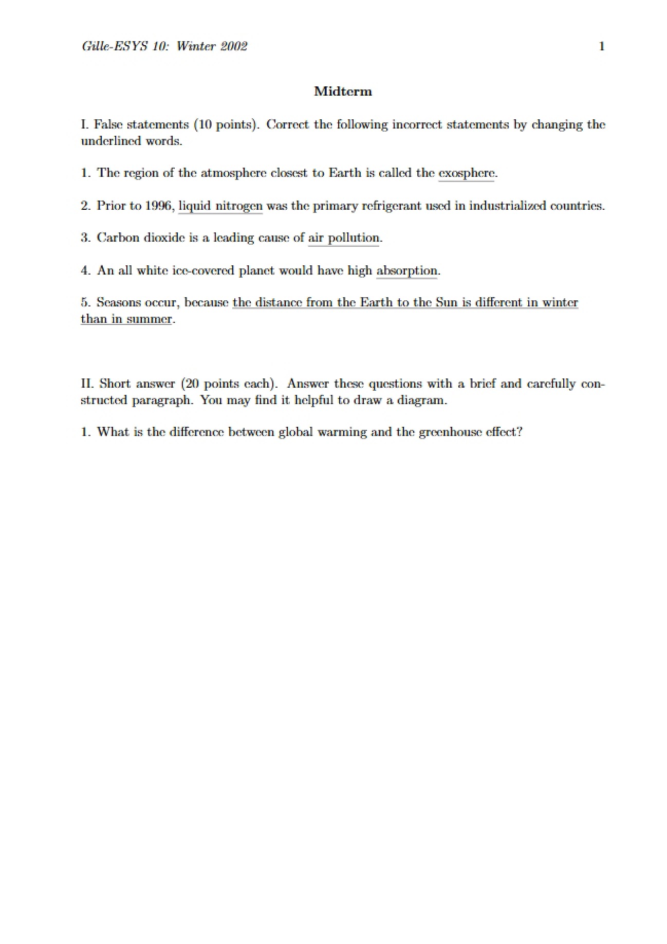 Environmental Systems Midterm Assessment