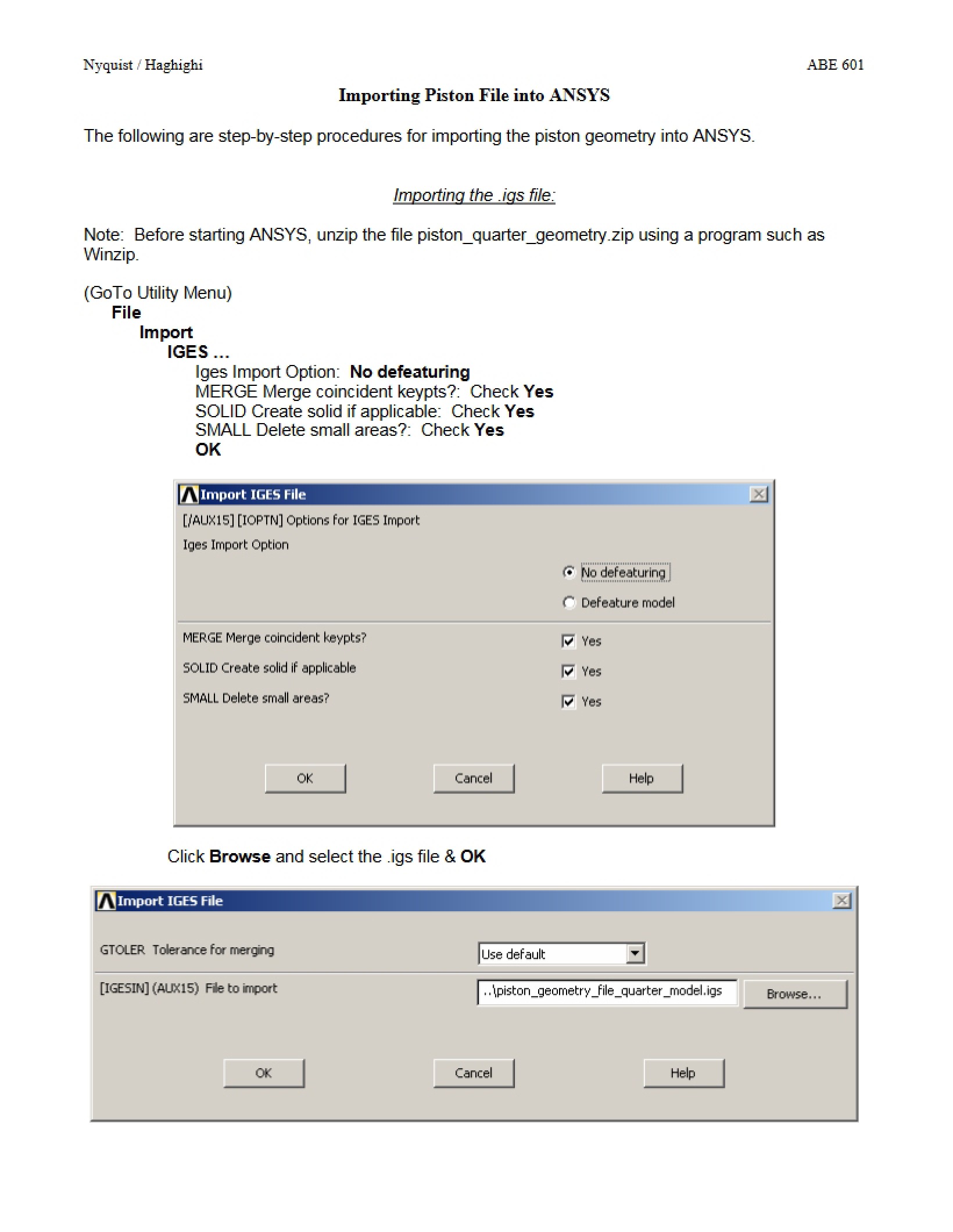 ANSYS Piston File Import