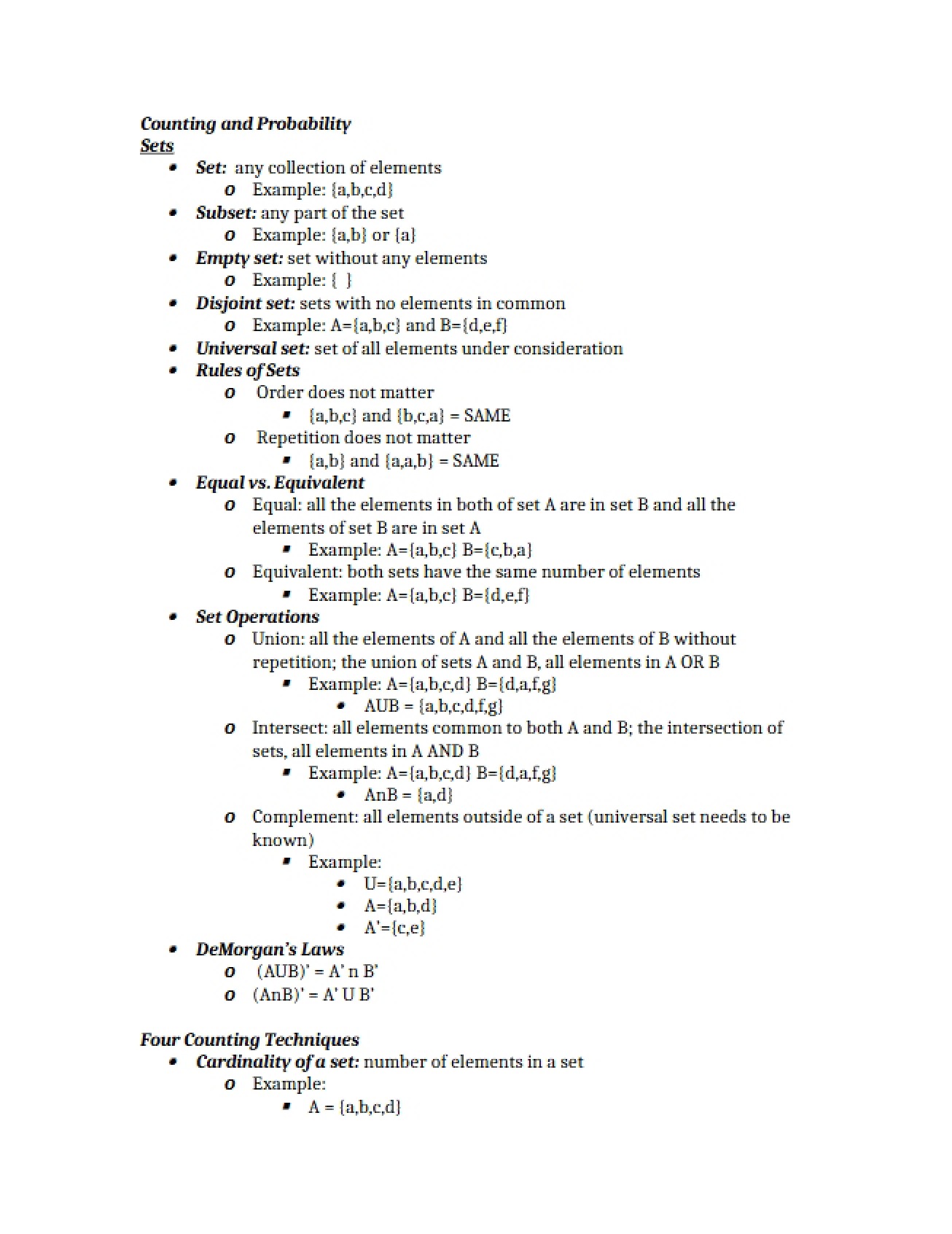 Probability and Counting Principles