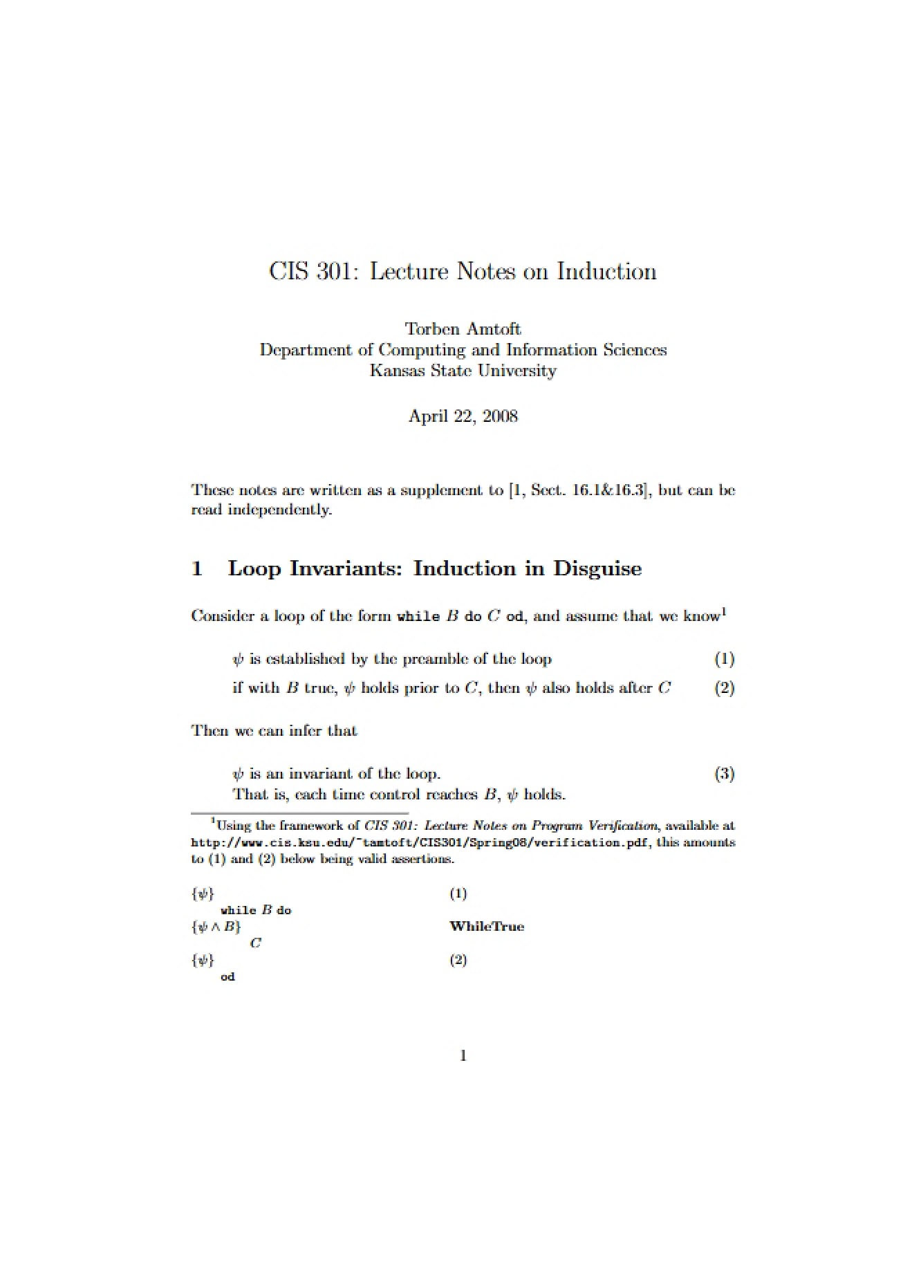 Set of Lecture Notes on the Topic of Induction