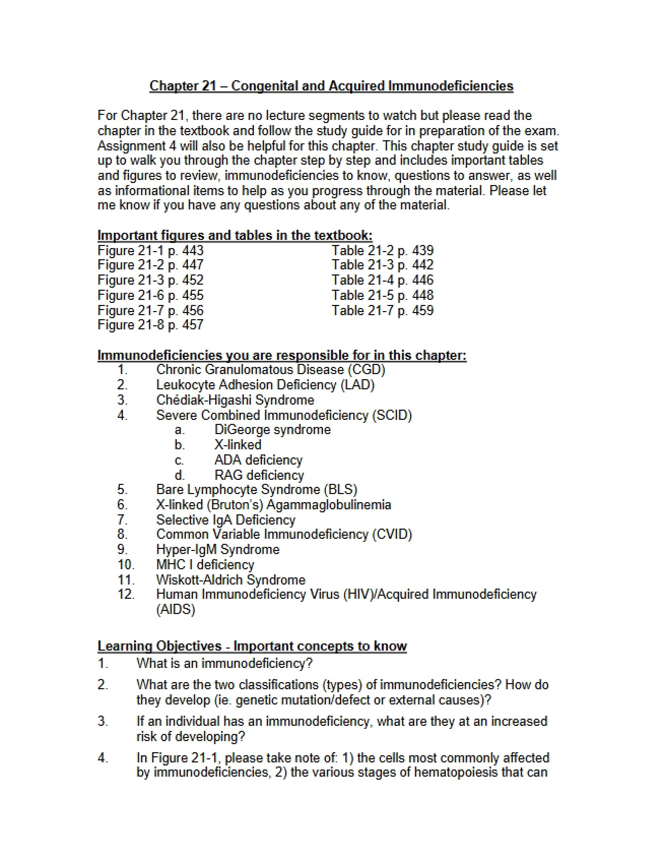 Study Guide for Chapter 21