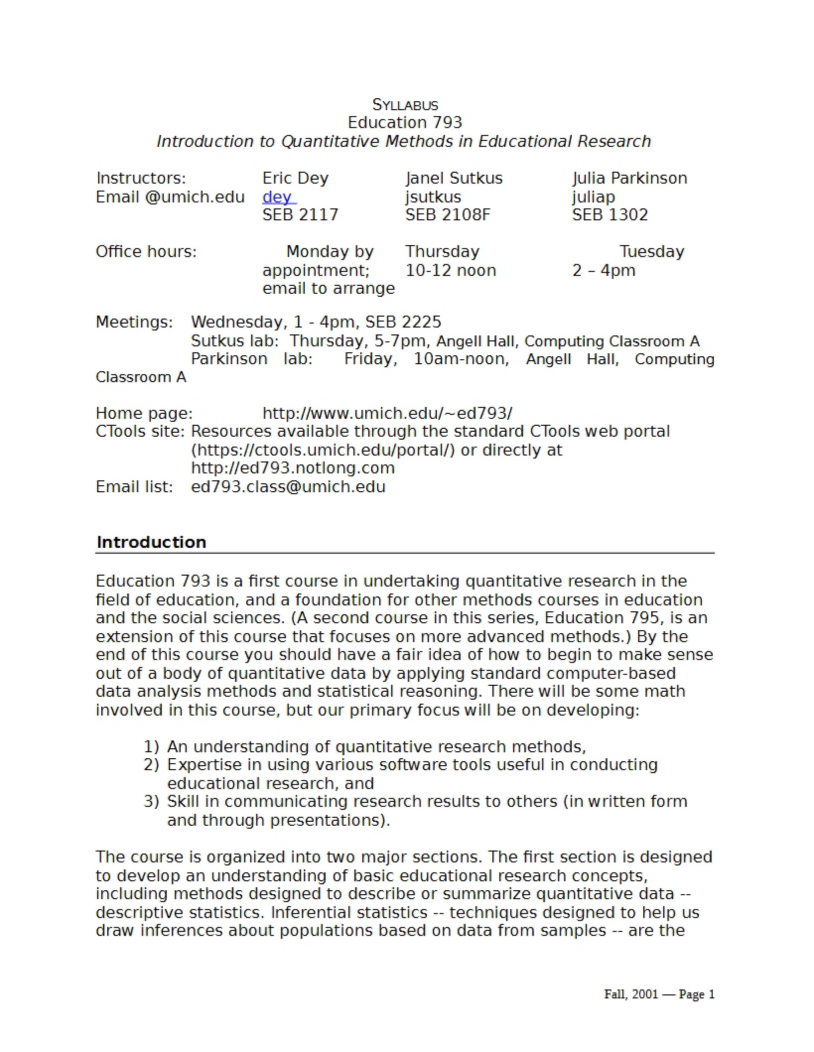 Quantitative Methods Intro for Ed Research