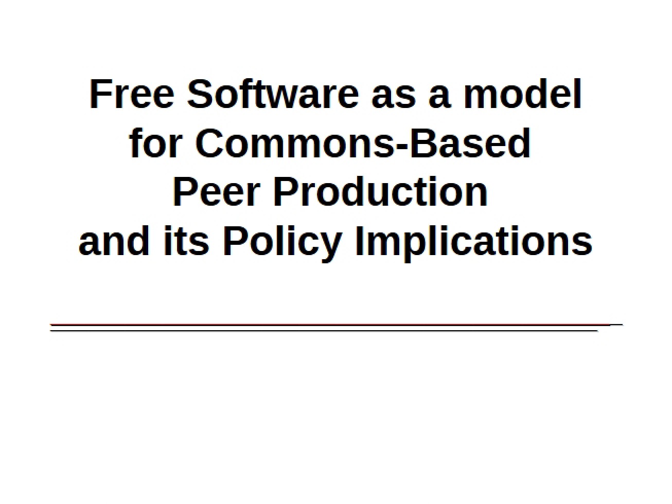 Model of Free Software