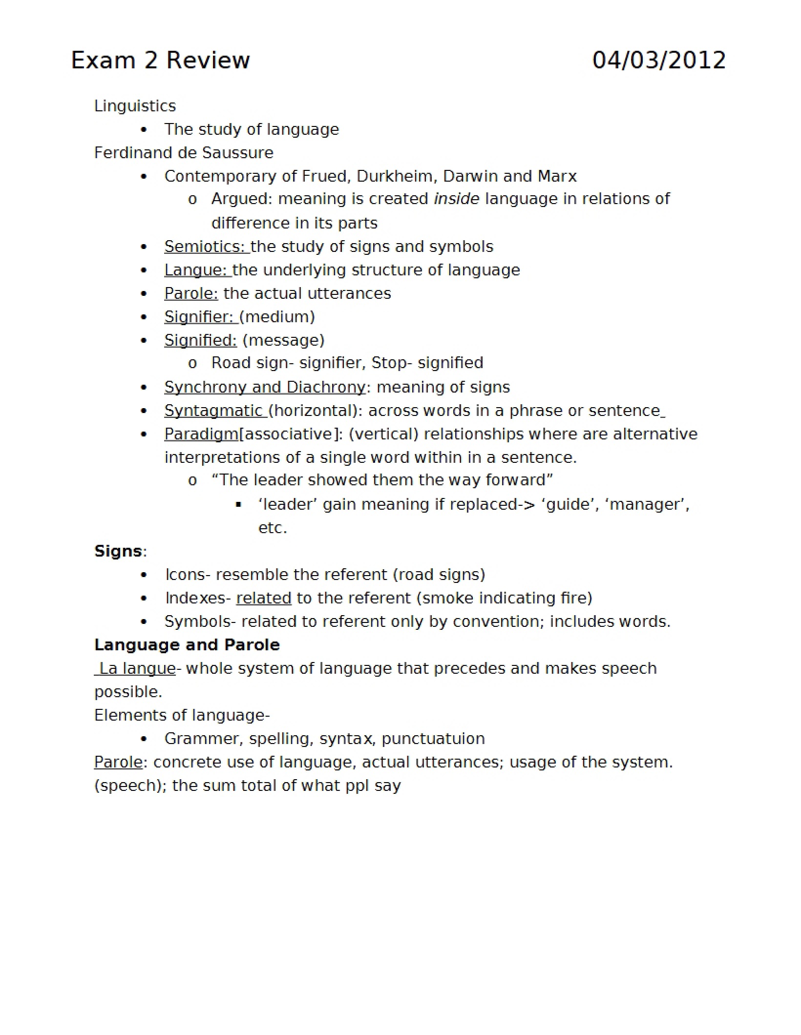 Second Examination