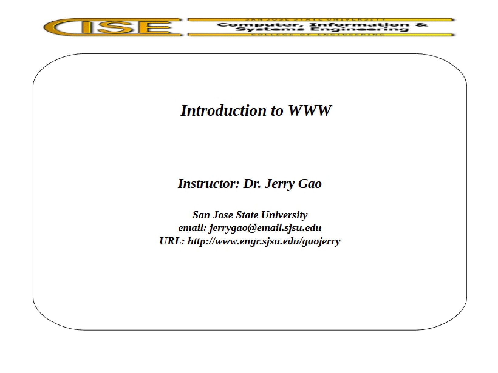 Intro to Web Systems