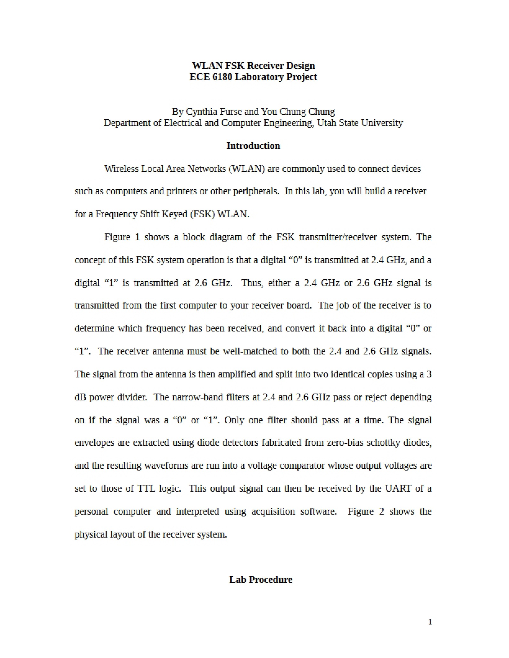 Design of WLAN FSK Receivers