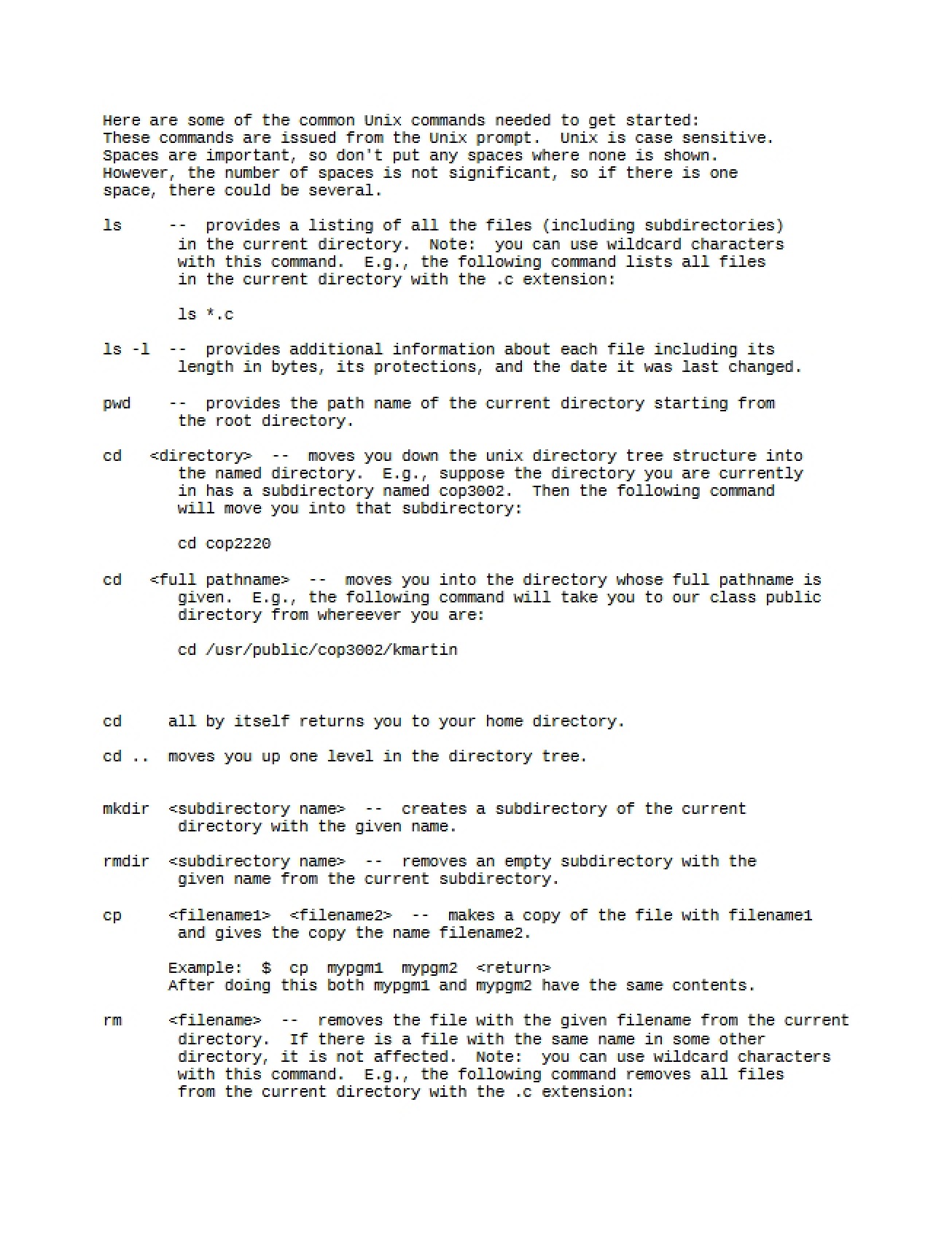 Notes for Java Class