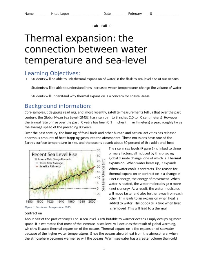Connection Between Water Temperature and Sea-Level Rise