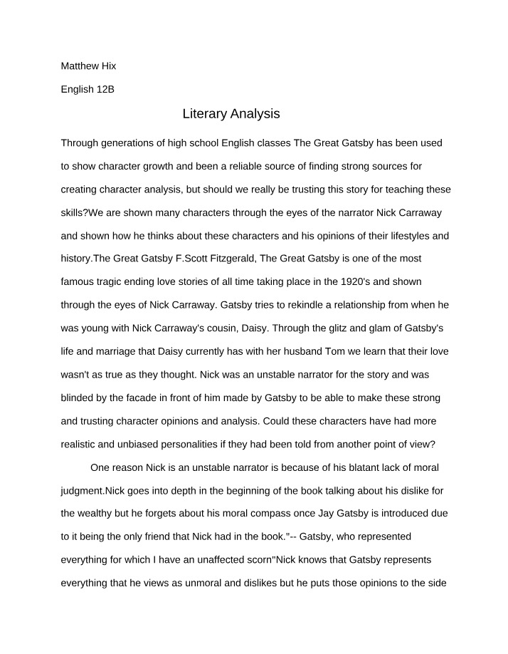The Great Gatsby - Questioning Unreliable Narration