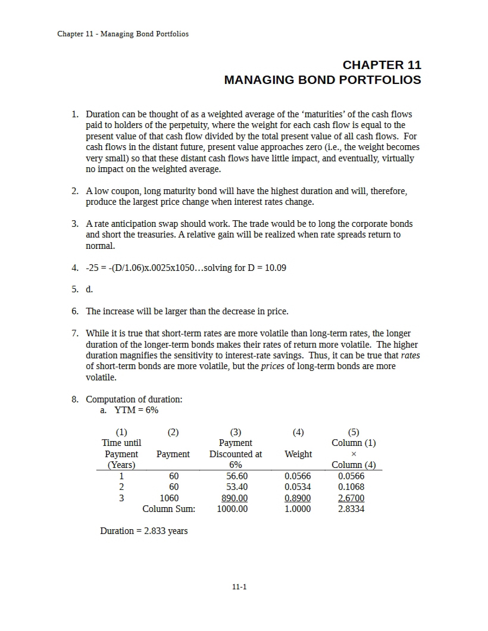 Bond Portfolio Management