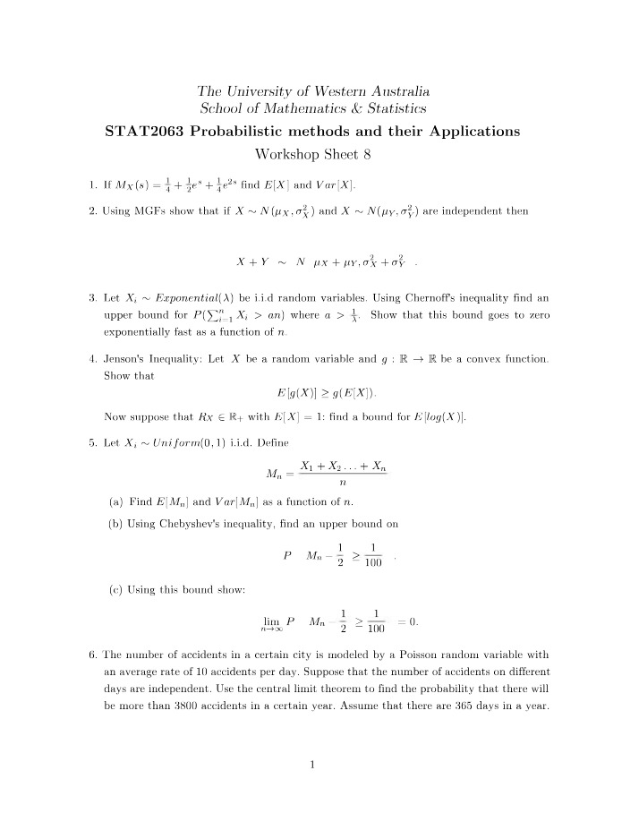Workshop Sheet 8 - STAT2063