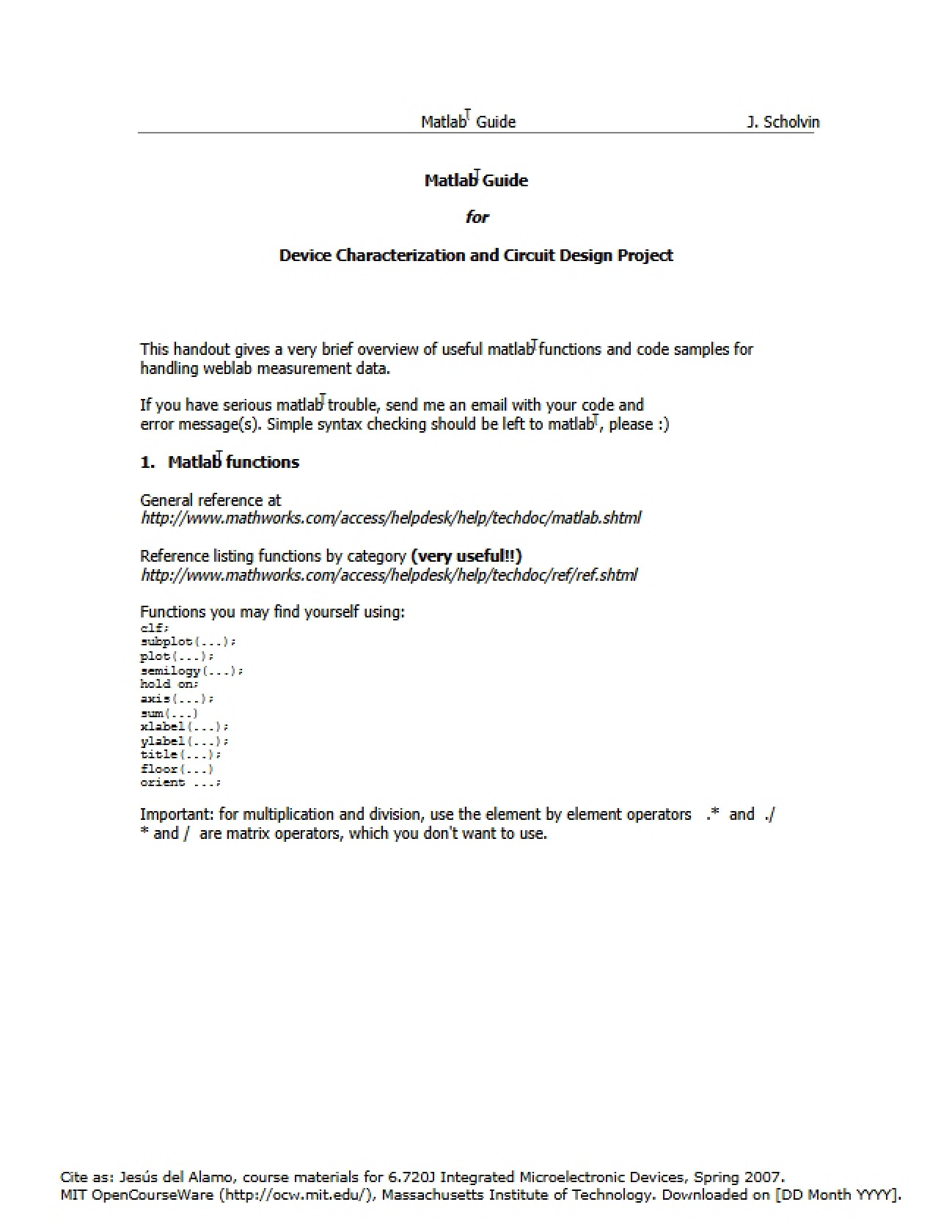 Project on Circuit Design and Device Characterization