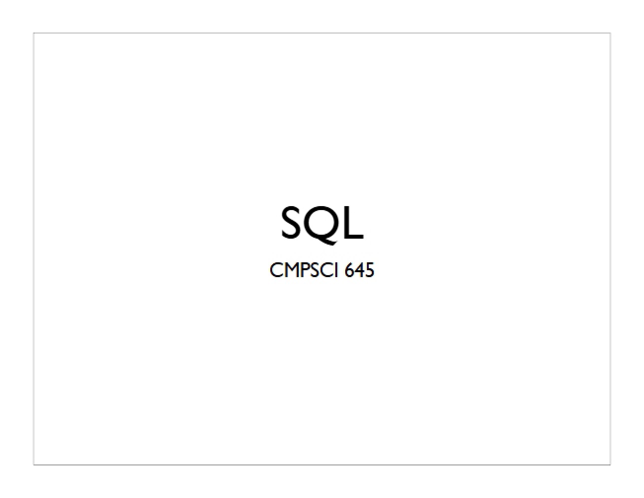 Language for SQL Queries