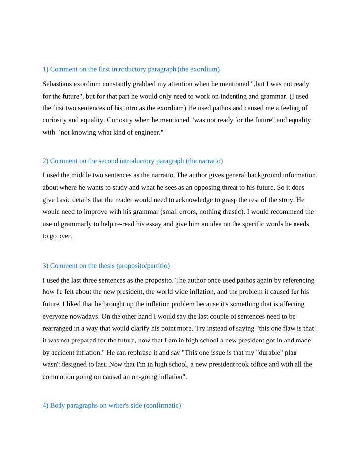 Critical Analysis of the Introduction and Thesis