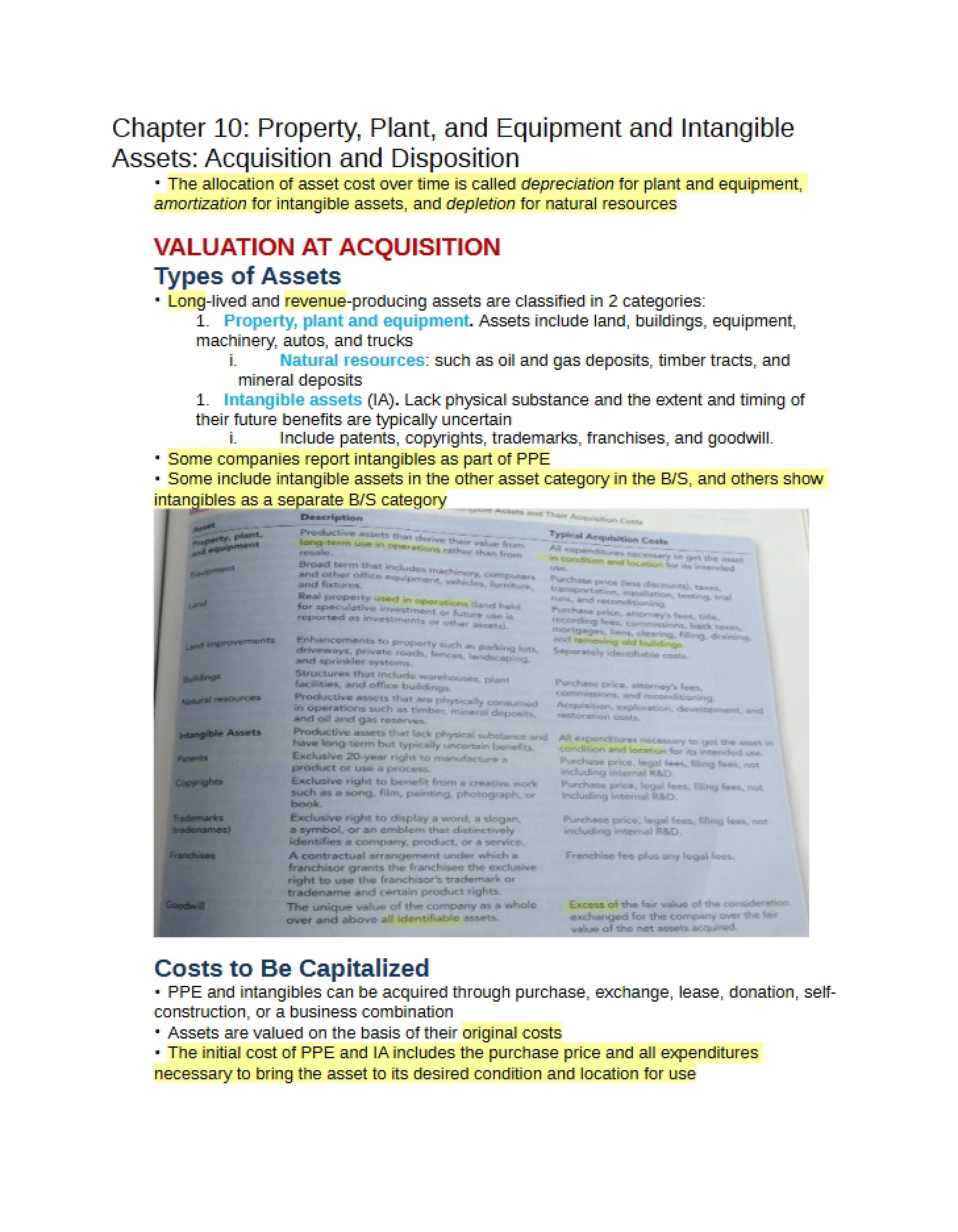 Fixed Asset Overview (Ch 10)