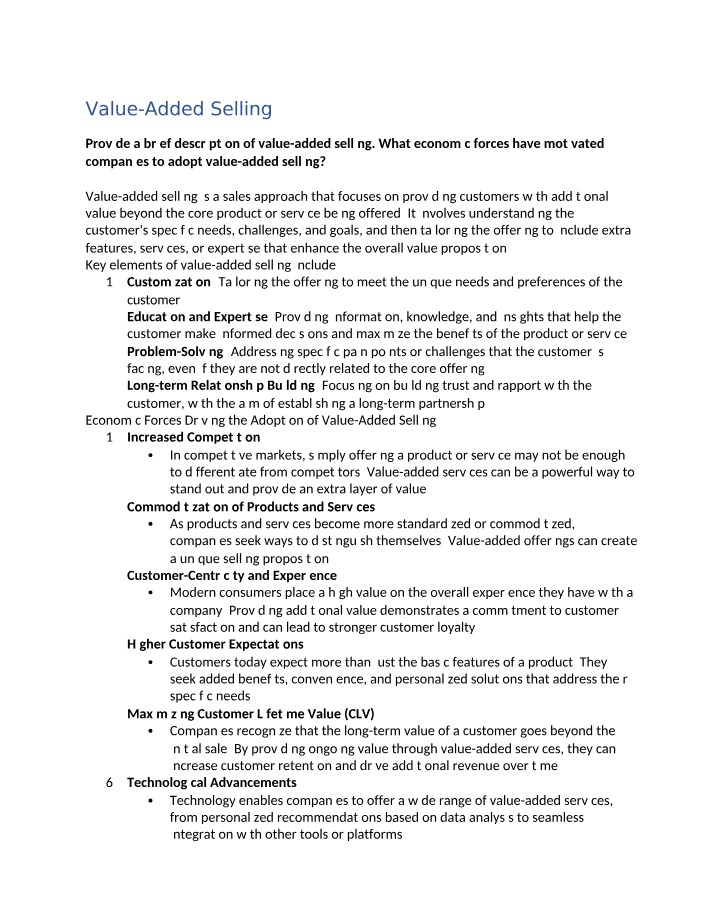 Power of Value-Added Selling in Enhancing Customer Experience