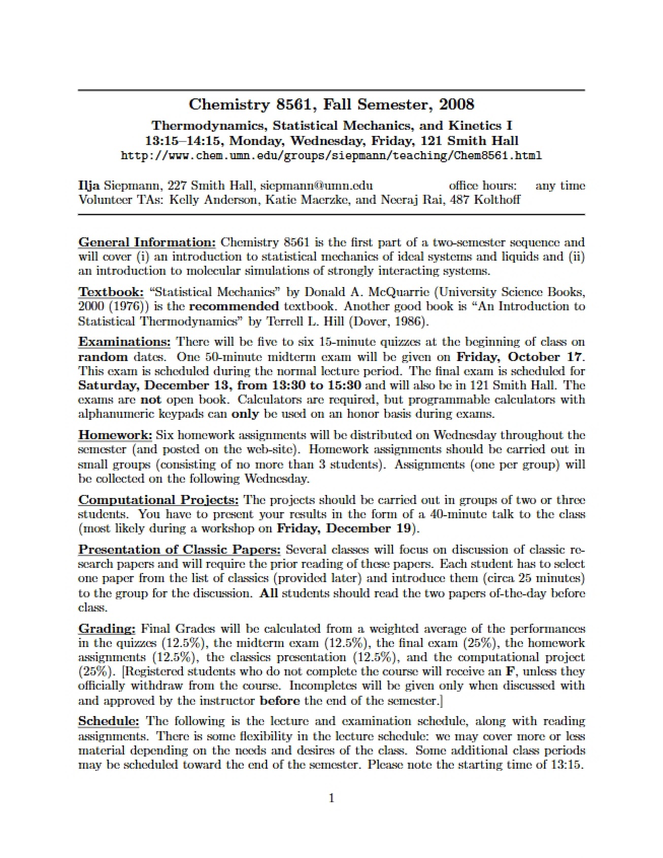 Course Syllabus