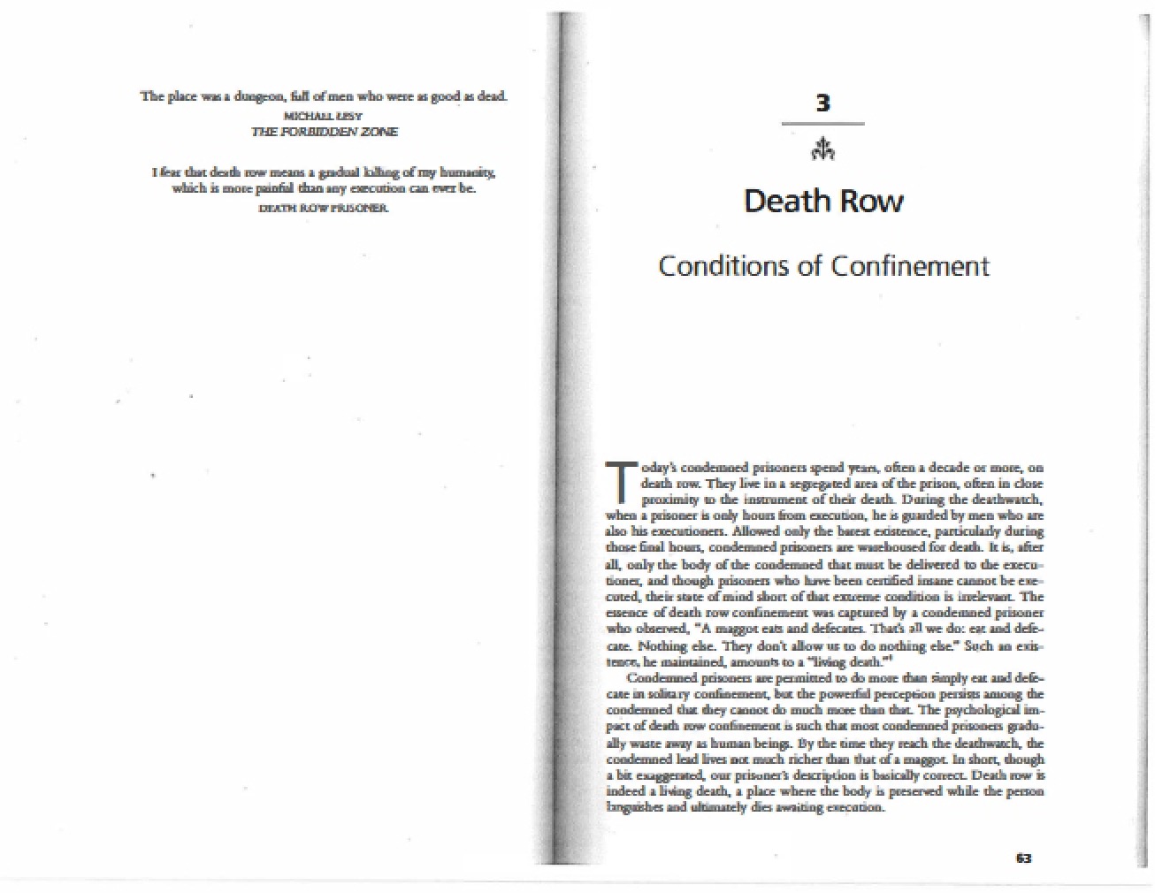 Confinement Conditions