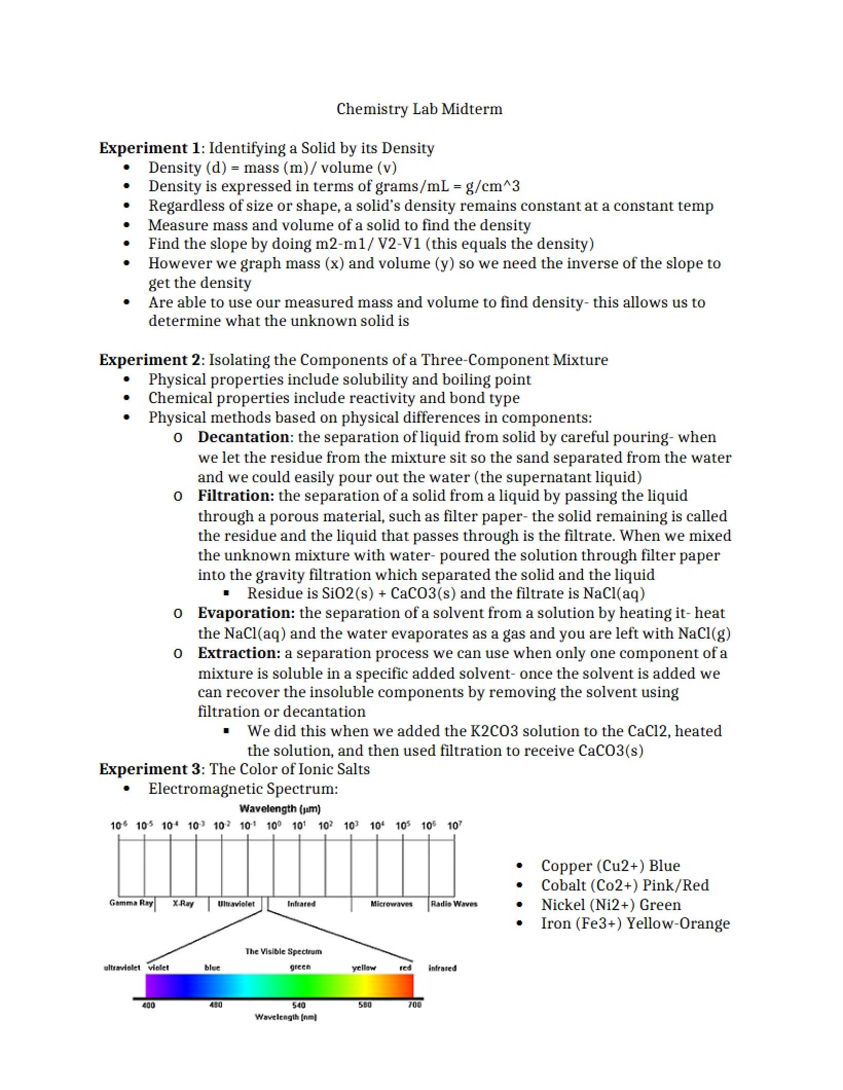 Mid-Term Evaluation for Chemistry Laboratory