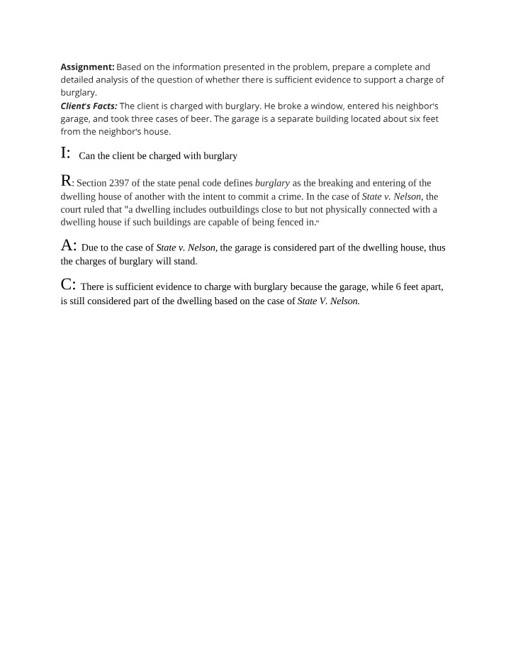 Burglary Charge Evidence - A Detailed Analysis