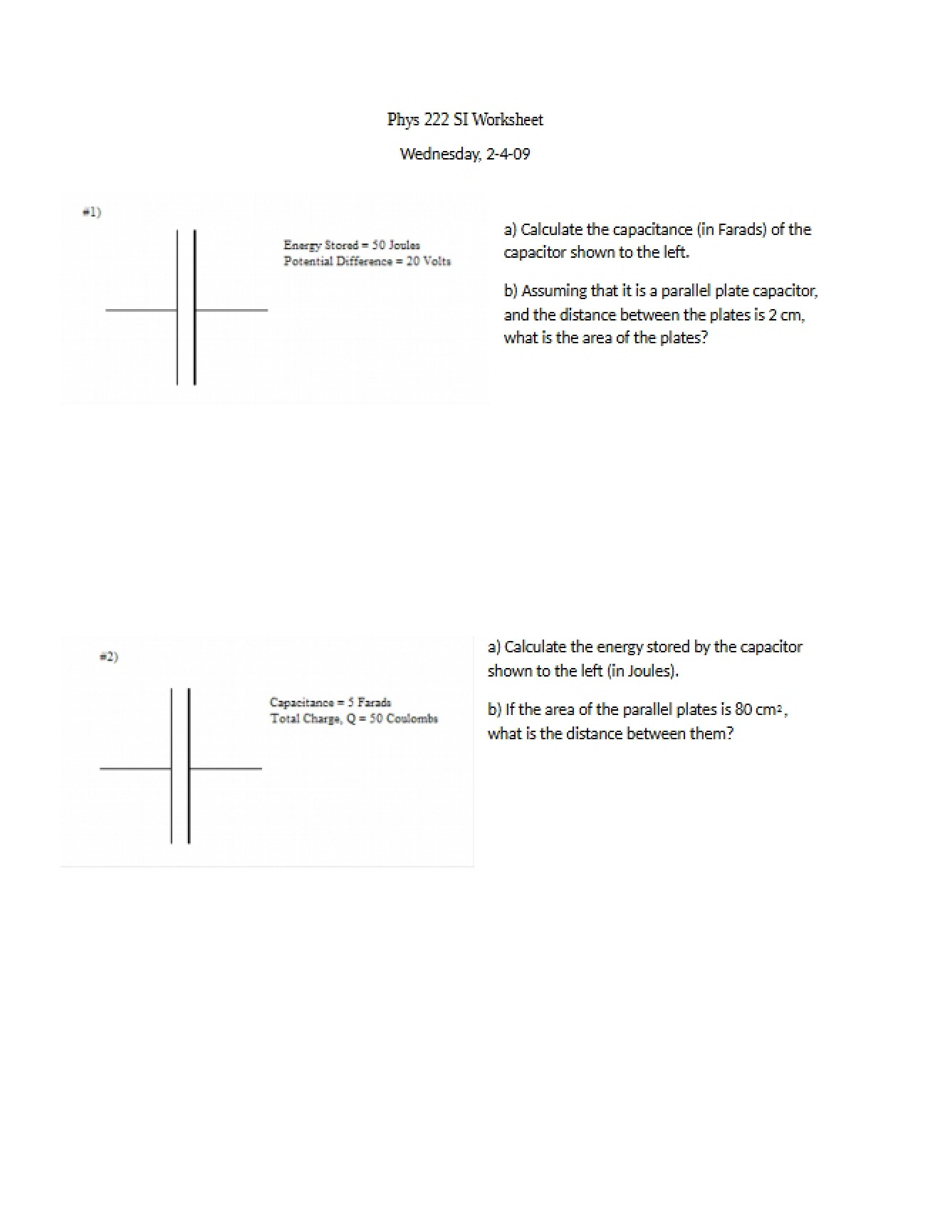 Introduction to Capacitance in Physics 222