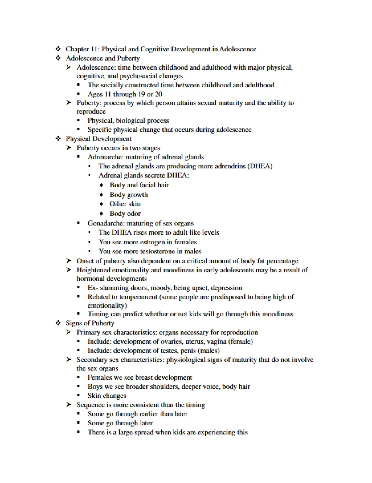 Cognitive and Physical Changes Occurring During Adolescence