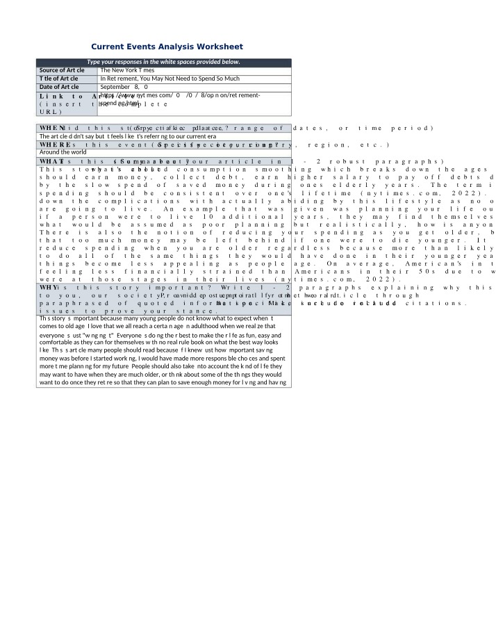 Week 9 Current Events Analysis Worksheet