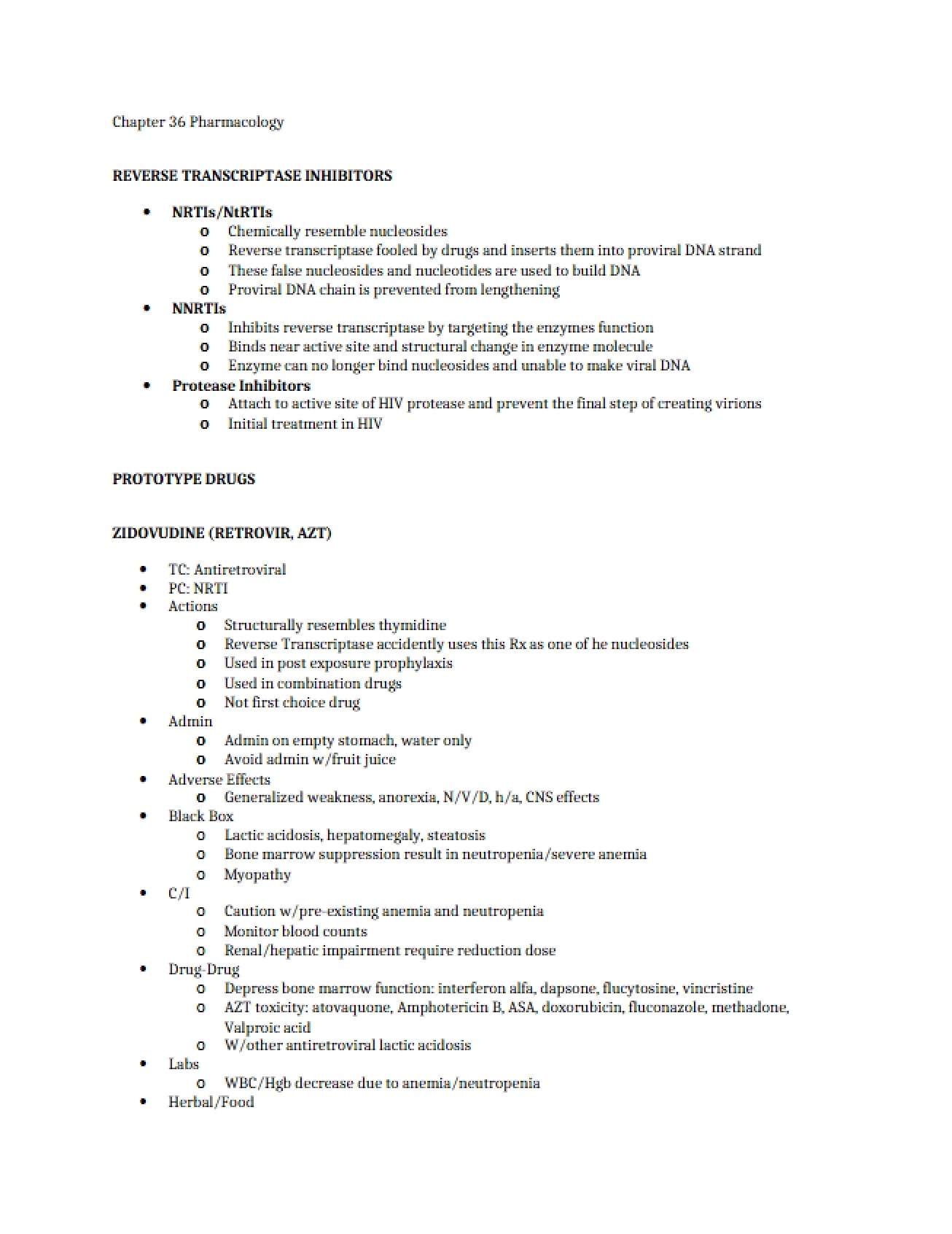 Inhibitors of Reverse Transcriptase