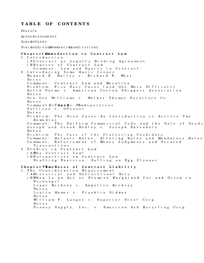 Table of Contents - Ayres Contracts 9th Edition