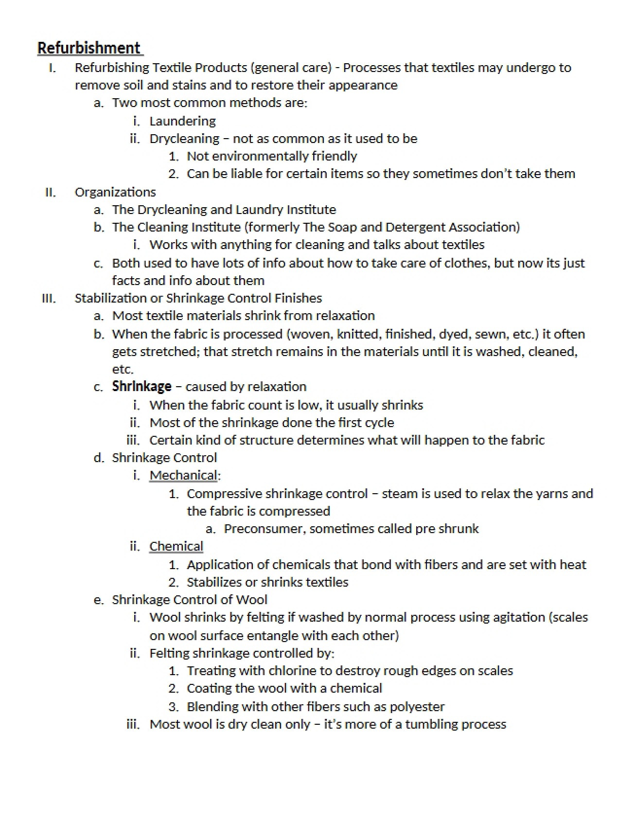 Concept of Refurbishment in Textiles