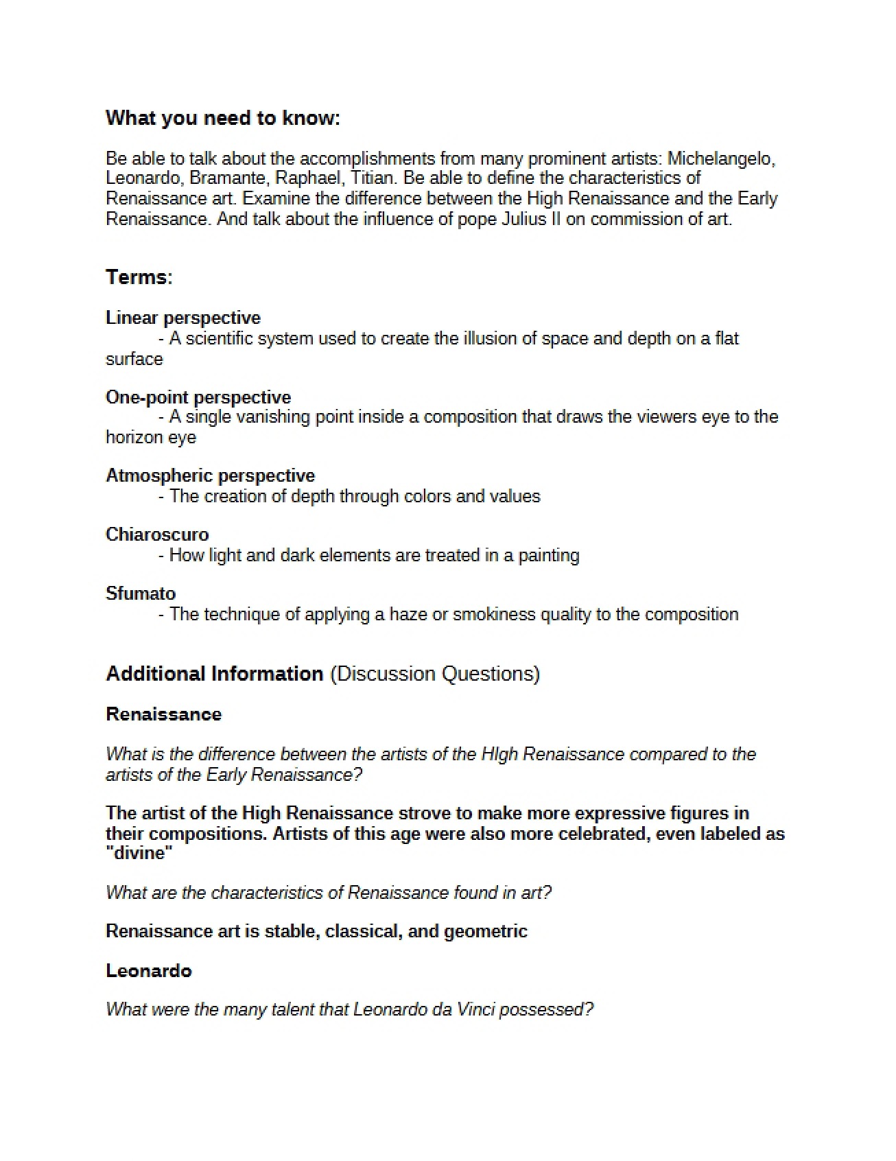 Class Notes