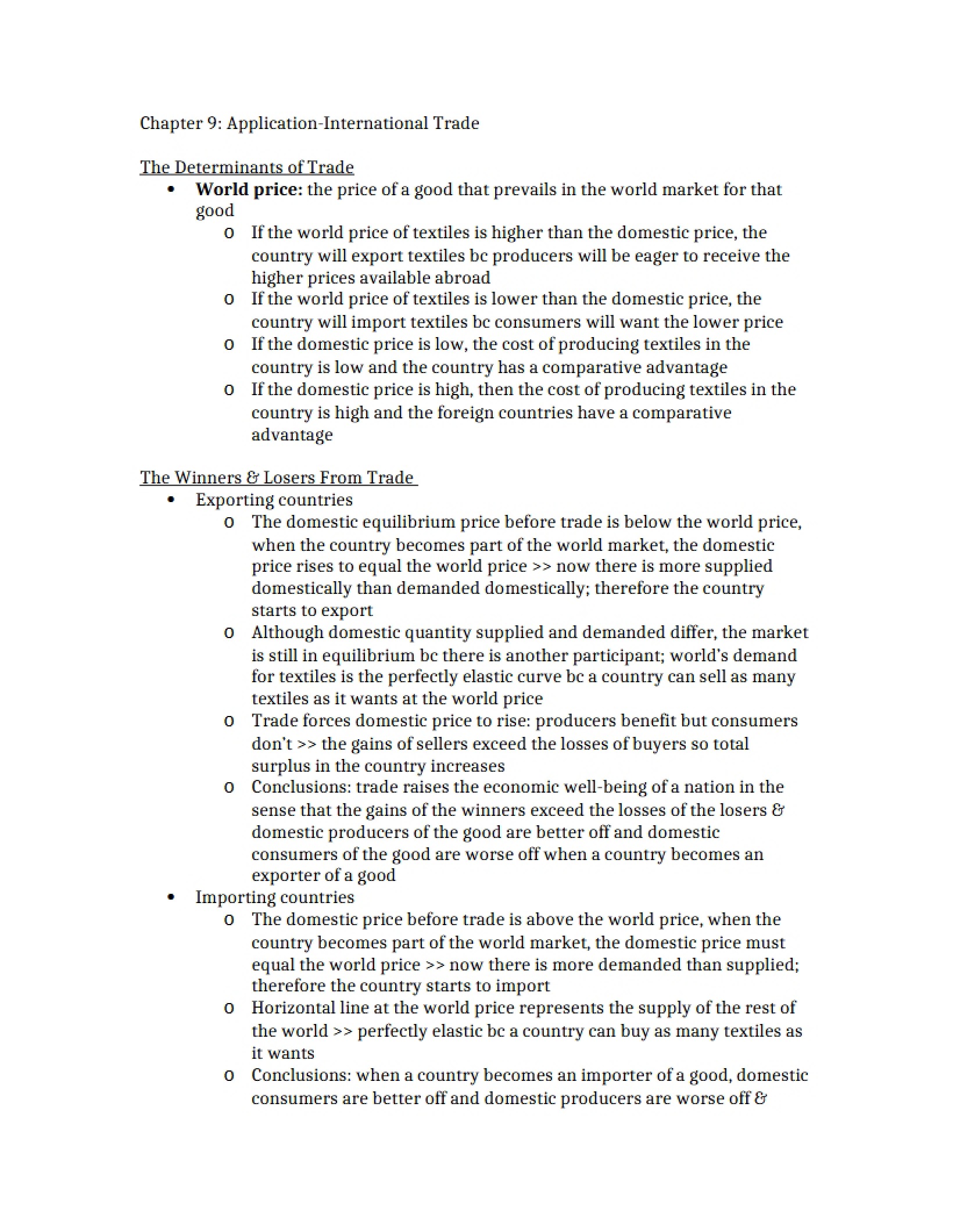 Application International Trade (Chapter 9)