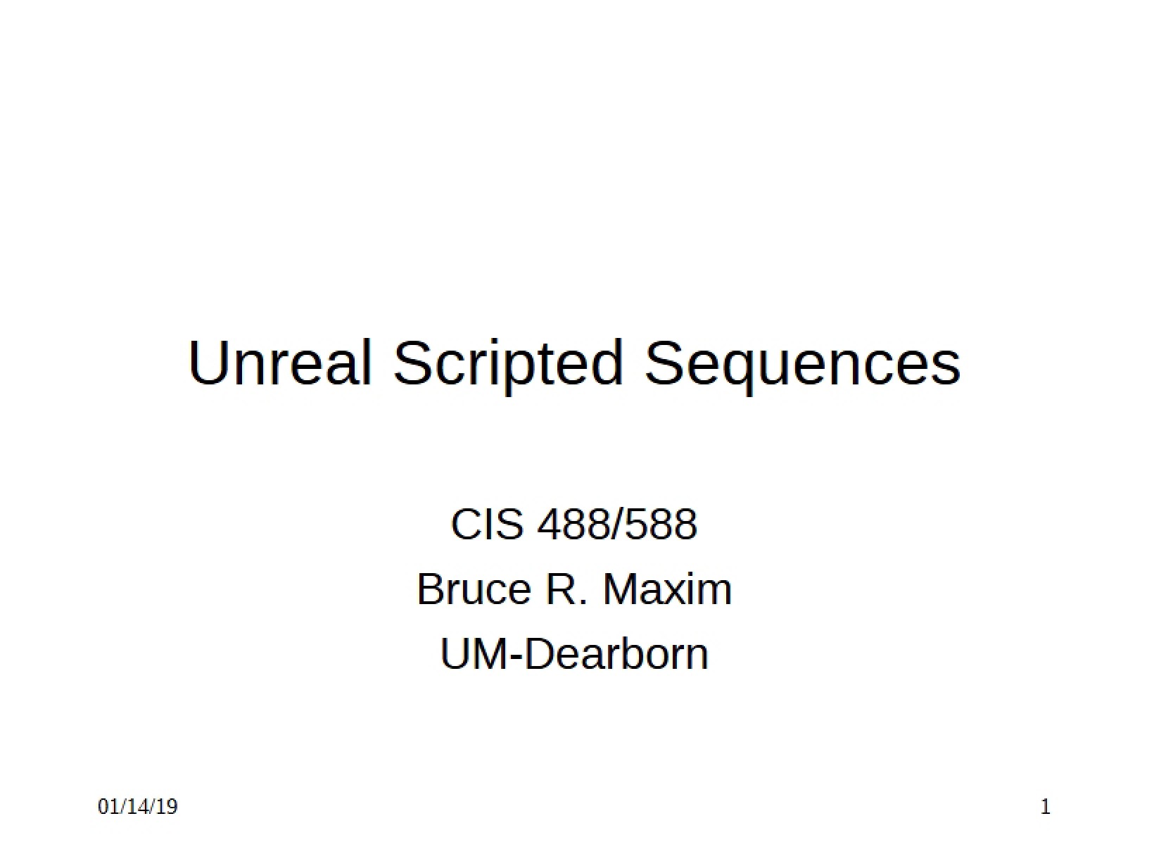 Sequences in Unreal Script