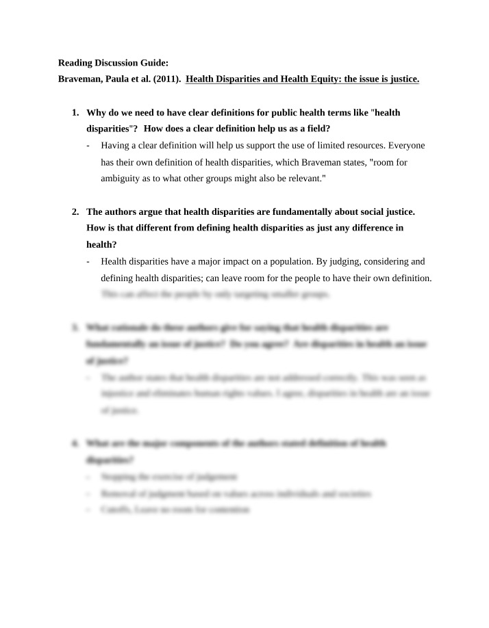 Braveman Discussion Guide - Week 4