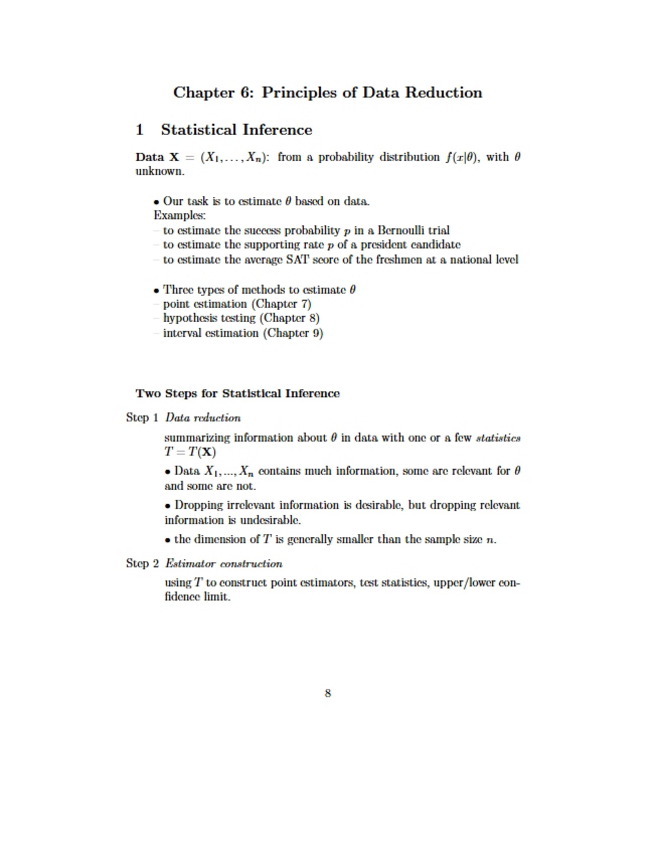 Data Reduction Principles