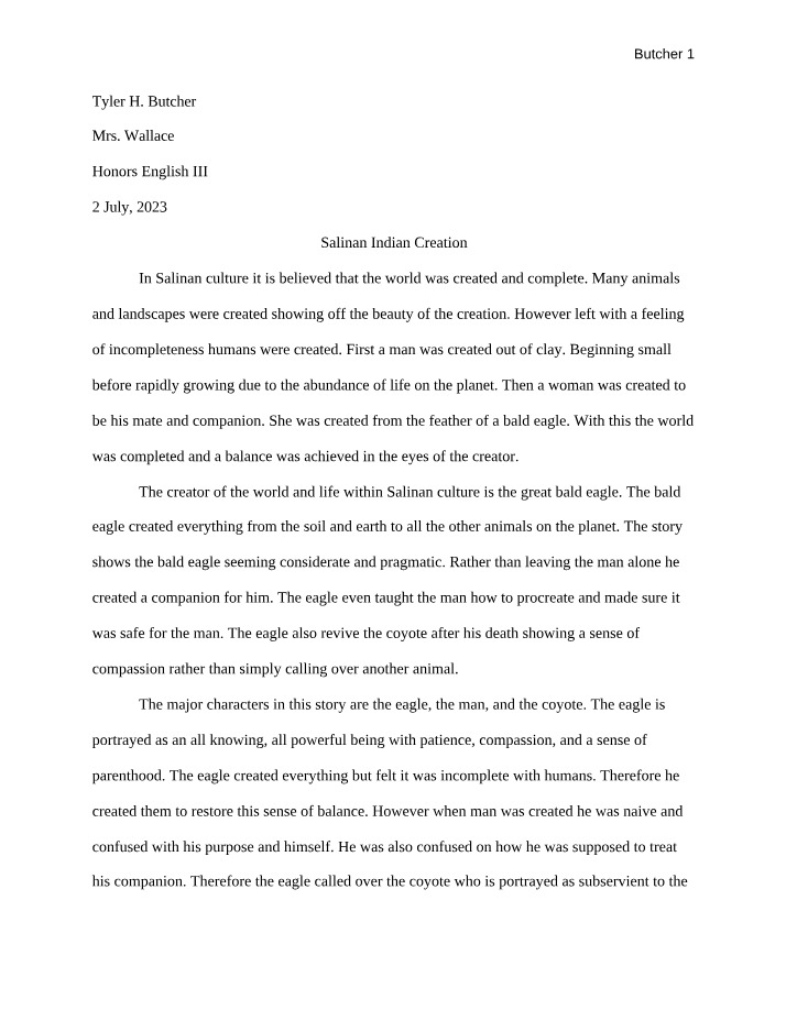 Salinan Indian Creation Story - The Bald Eagle