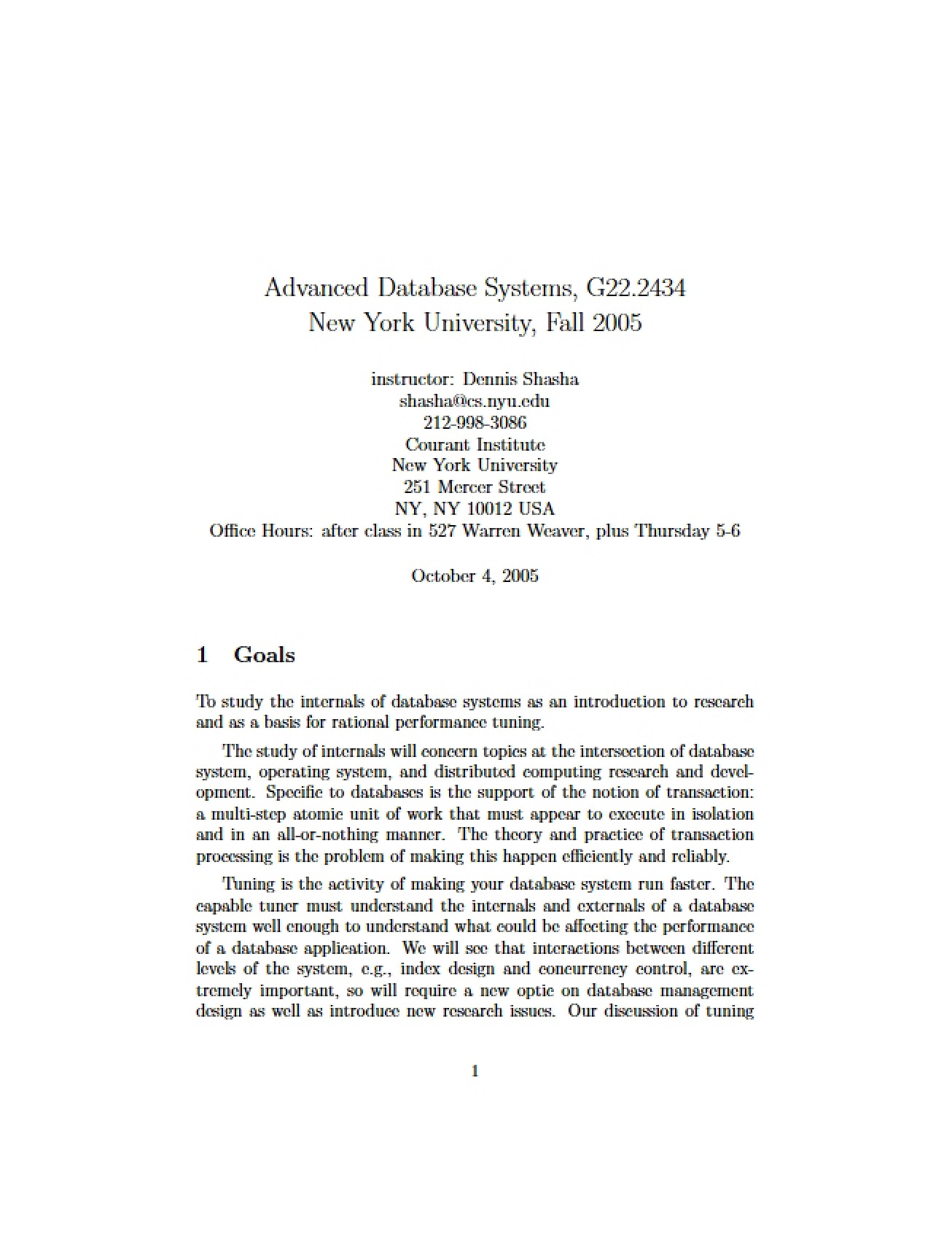 Database Systems Advanced Topics